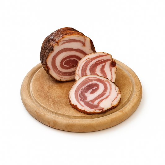 Pancetta arrotolata pepe